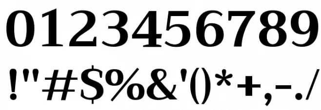 Trirong Bold Font OTHER CHARS