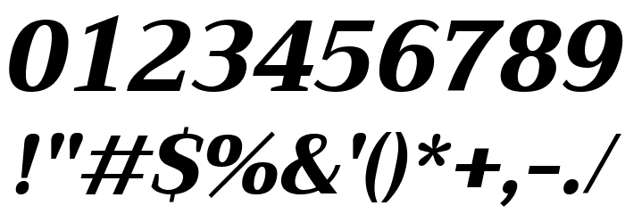 Trirong ExtraBold Italic Font OTHER CHARS