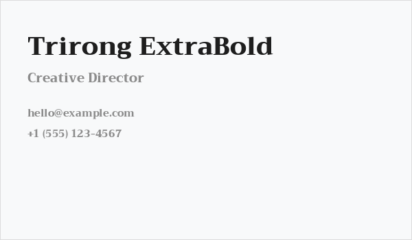 Trirong ExtraBold Business Card