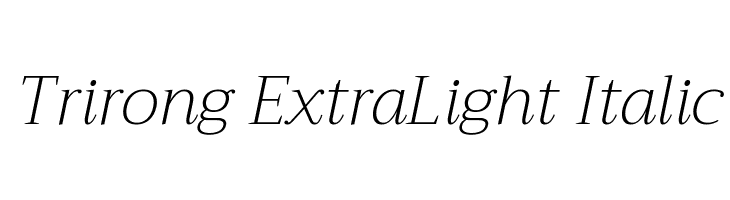 Trirong ExtraLight Italic Font