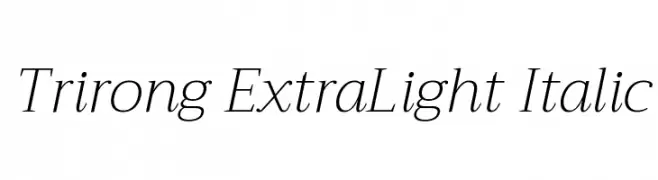 Trirong ExtraLight Italic  नि: शुल्क फ़ॉन्ट्स डाउनलोड