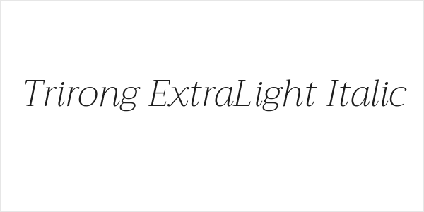 Trirong ExtraLight Italic Logo