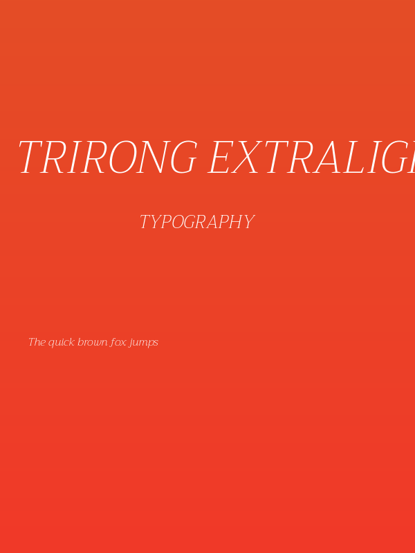 Trirong ExtraLight Italic Poster