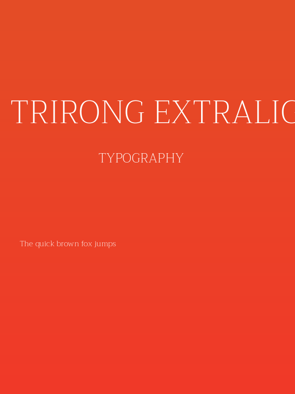 Trirong ExtraLight Poster