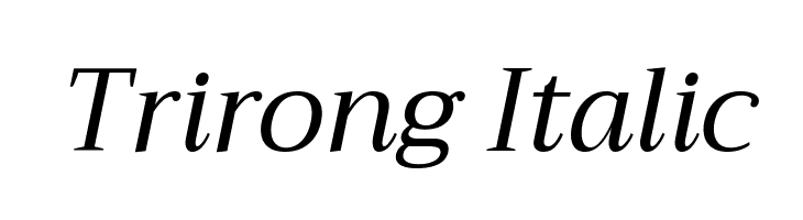 Trirong Italic Font