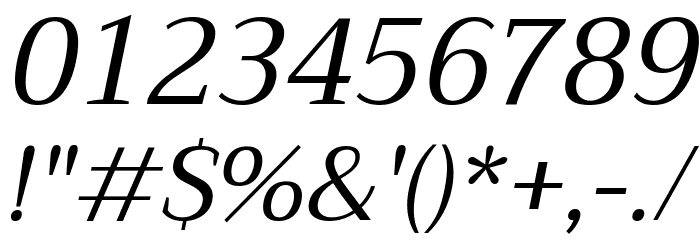 Trirong Italic Font OTHER CHARS