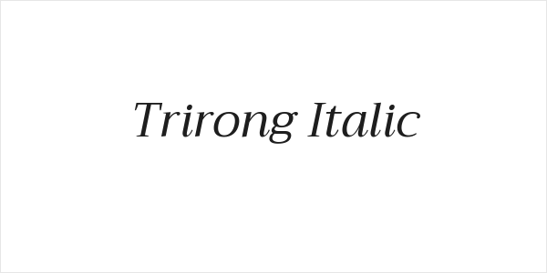 Trirong Italic Logo