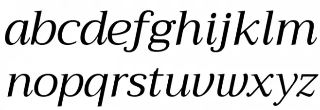 Trirong Italic फ़ॉन्ट लोअरकेस