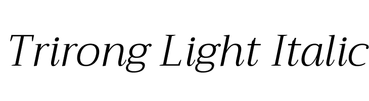 Trirong Light Italic Font