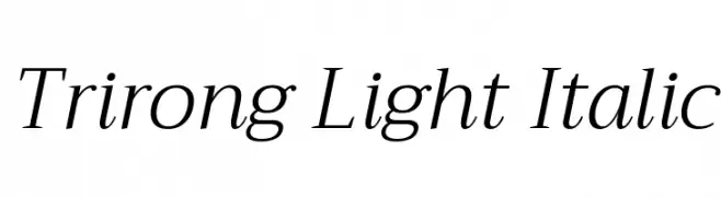 Trirong Light Italic  नि: शुल्क फ़ॉन्ट्स डाउनलोड
