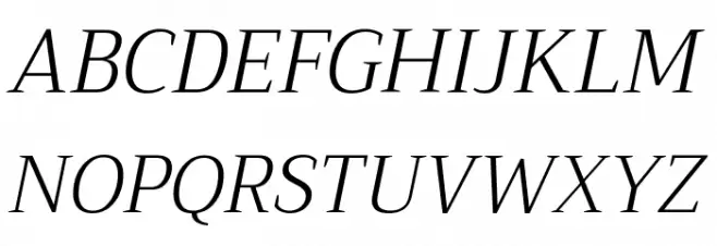 Trirong Light Italic Schriftart Groß