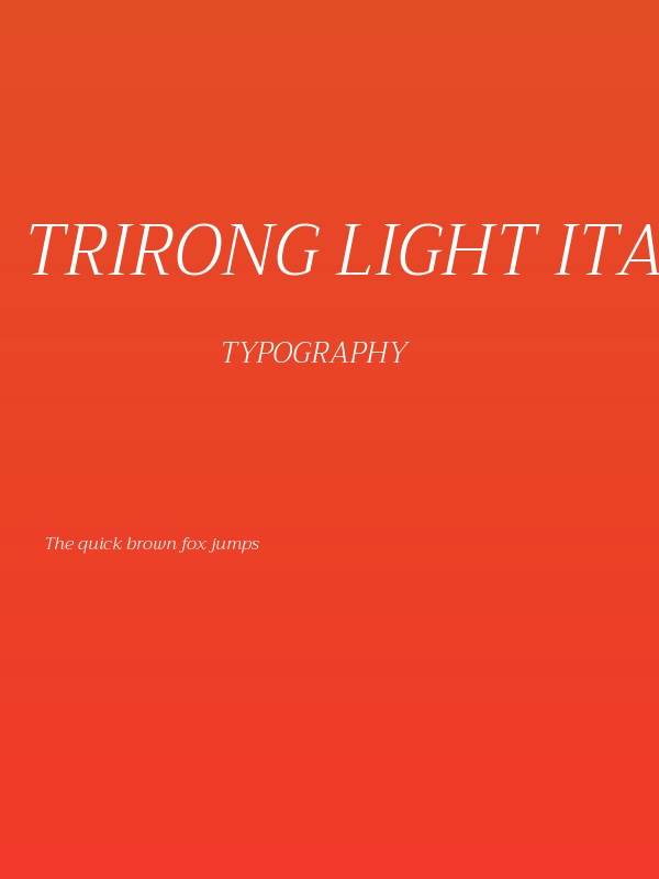 Trirong Light Italic Poster