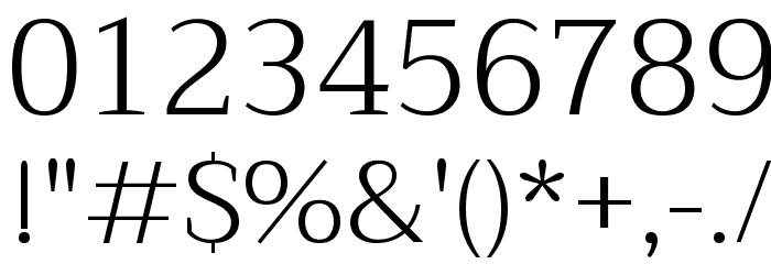 Trirong Light Font OTHER CHARS