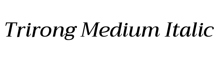 Trirong Medium Italic Font