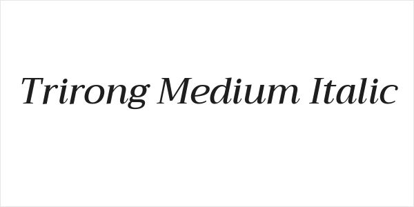 Trirong Medium Italic Logo