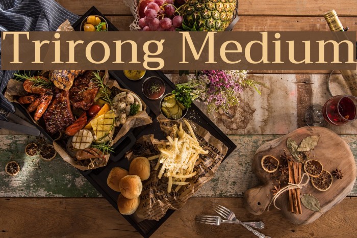 Trirong Medium Font examples