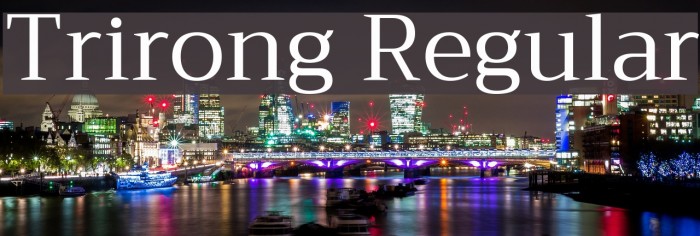 Trirong Regular Font examples