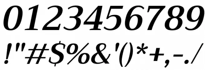 Trirong SemiBold Italic Font OTHER CHARS