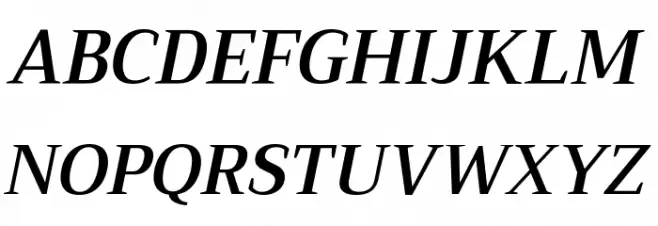 Trirong SemiBold Italic फ़ॉन्ट अपरकेस