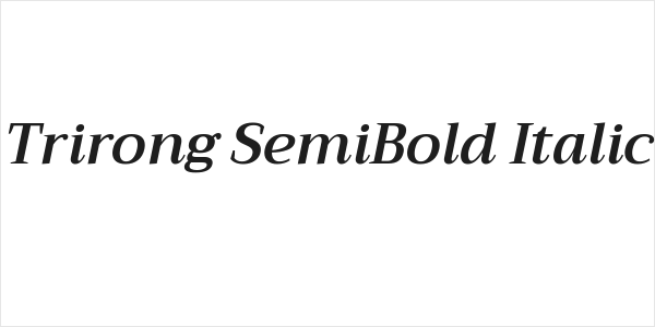 Trirong SemiBold Italic Logo