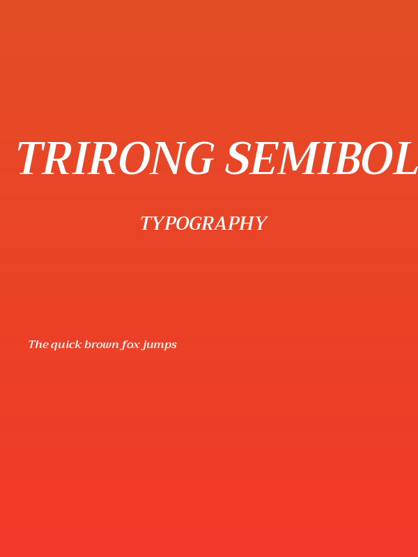 Trirong SemiBold Italic Poster