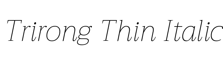 Trirong Thin Italic Font