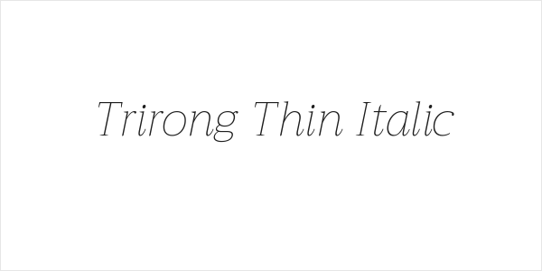 Trirong Thin Italic Logo