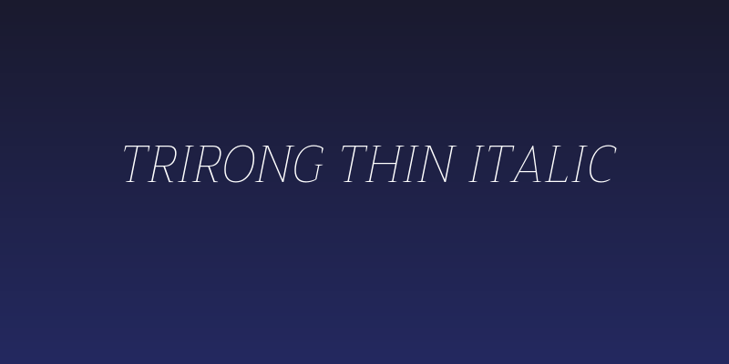 Trirong Thin Italic Social Header