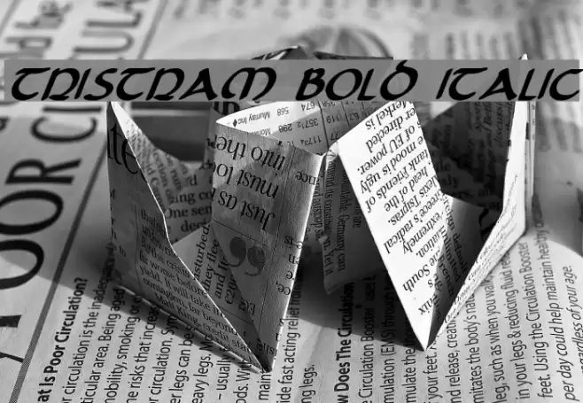 Tristram Bold Italic Font examples