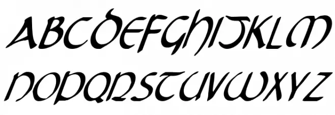 Tristram Condensed Italic Caratteri MAIUSCOLE