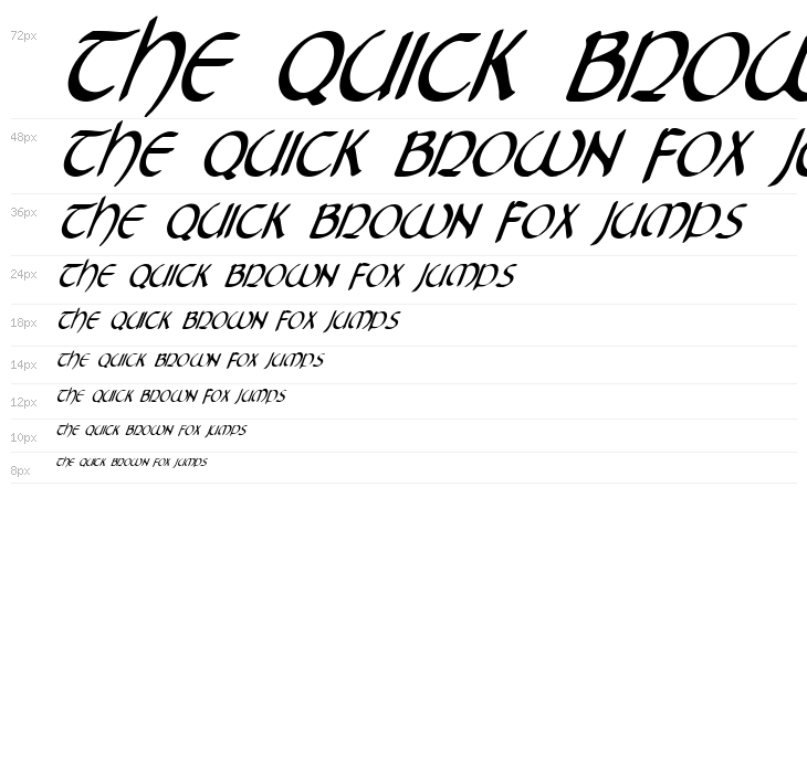 Tristram Condensed Italic Waterfall