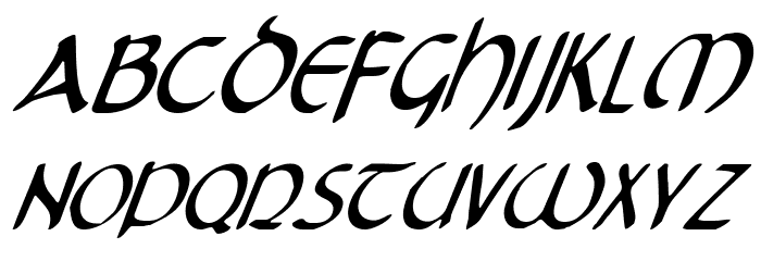 Tristram Condensed Italic Font LOWERCASE