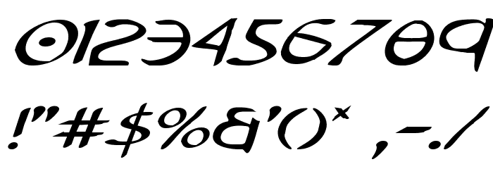 Tristram Expanded Italic Font OTHER CHARS
