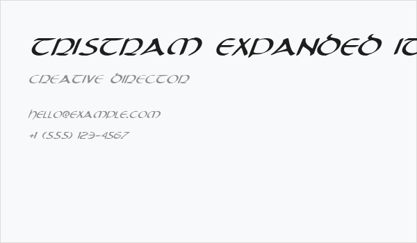 Tristram Expanded Italic Business Card