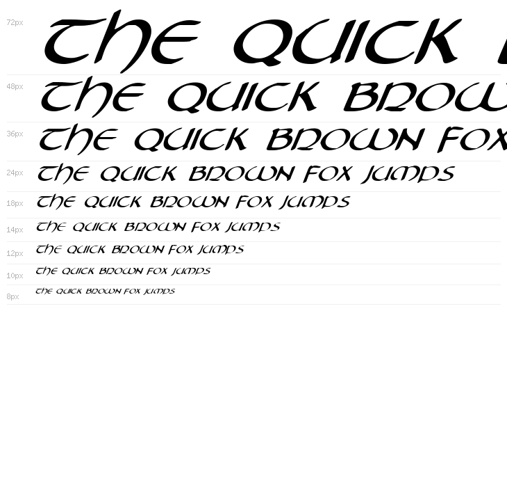 Tristram Expanded Italic Waterfall