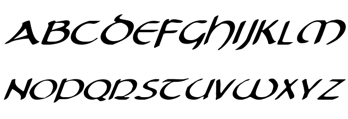 Tristram Expanded Italic Font LOWERCASE