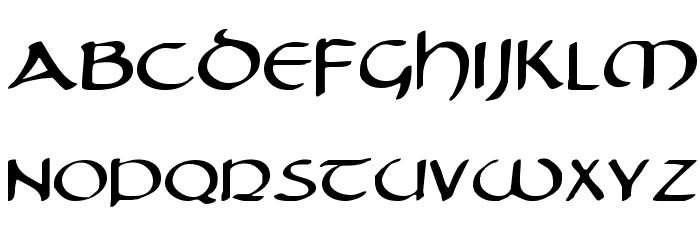Tristram Expanded Font LOWERCASE