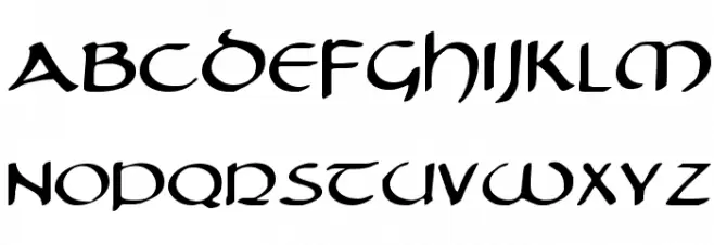 Tristram Expanded Schriftart Kleinbuchstaben