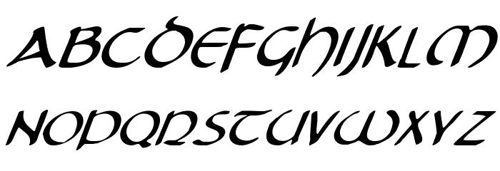 Tristram Italic Font LOWERCASE