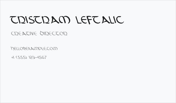 Tristram Leftalic Business Card