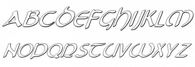 Tristram Shadow Italic Schriftart Kleinbuchstaben