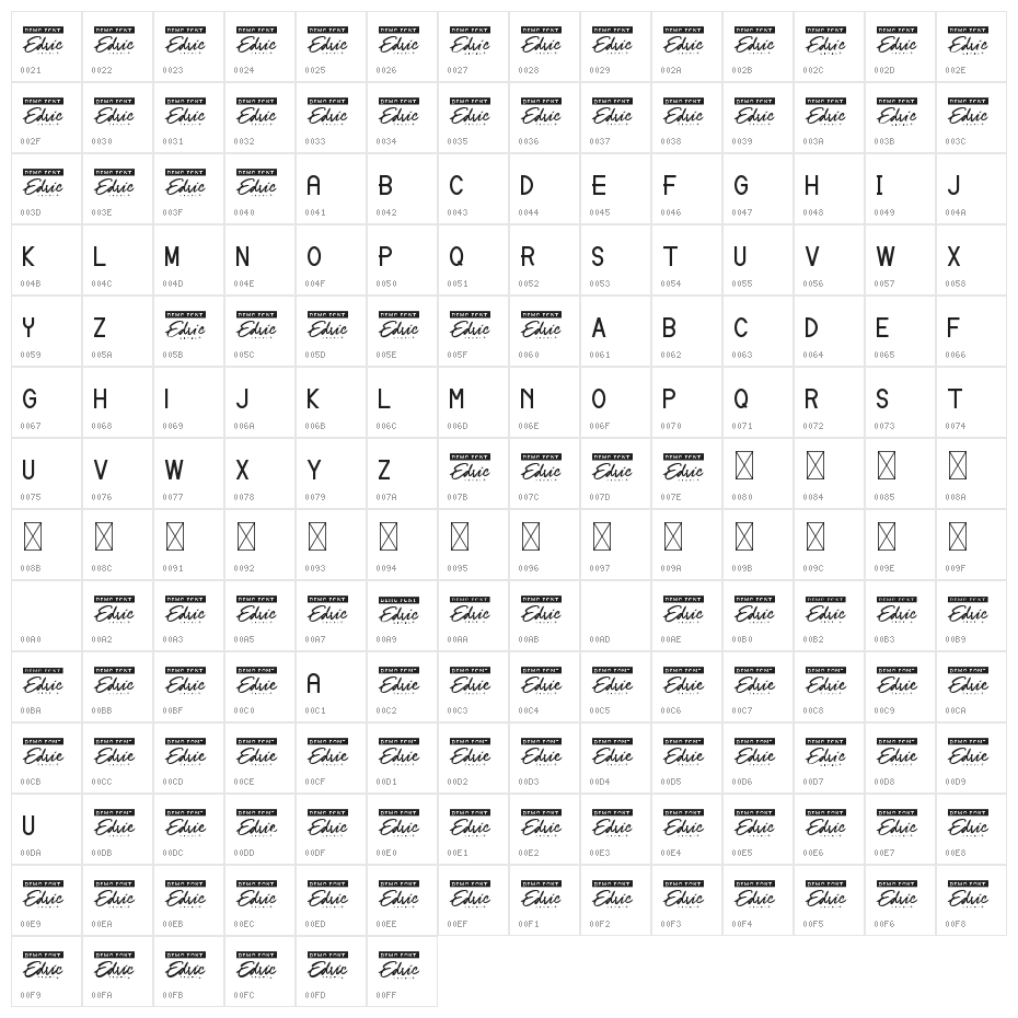 Triumphal Demo Character Map