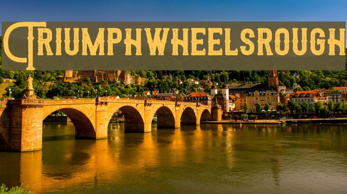 Triumphwheelsrough Font examples