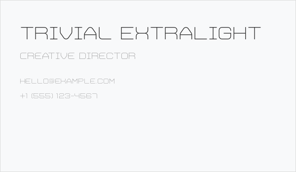 Trivial ExtraLight Business Card