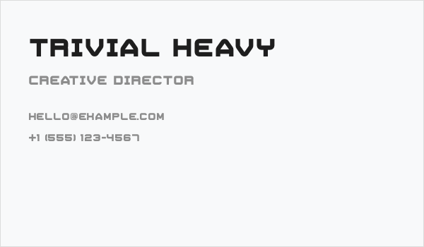 Trivial Heavy Business Card