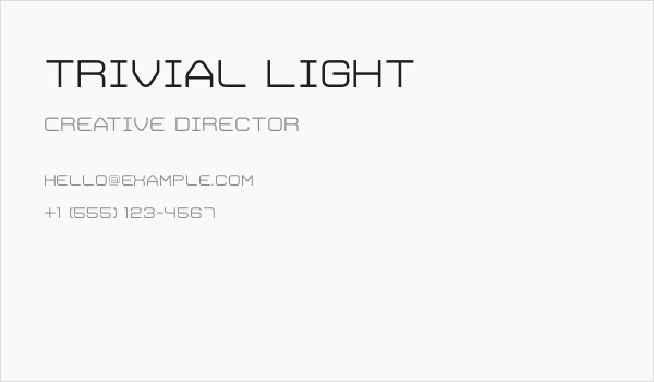 Trivial Light Business Card
