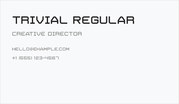 Trivial Regular Business Card
