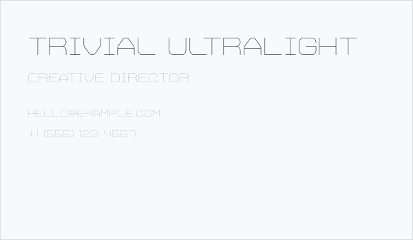 Trivial UltraLight Business Card