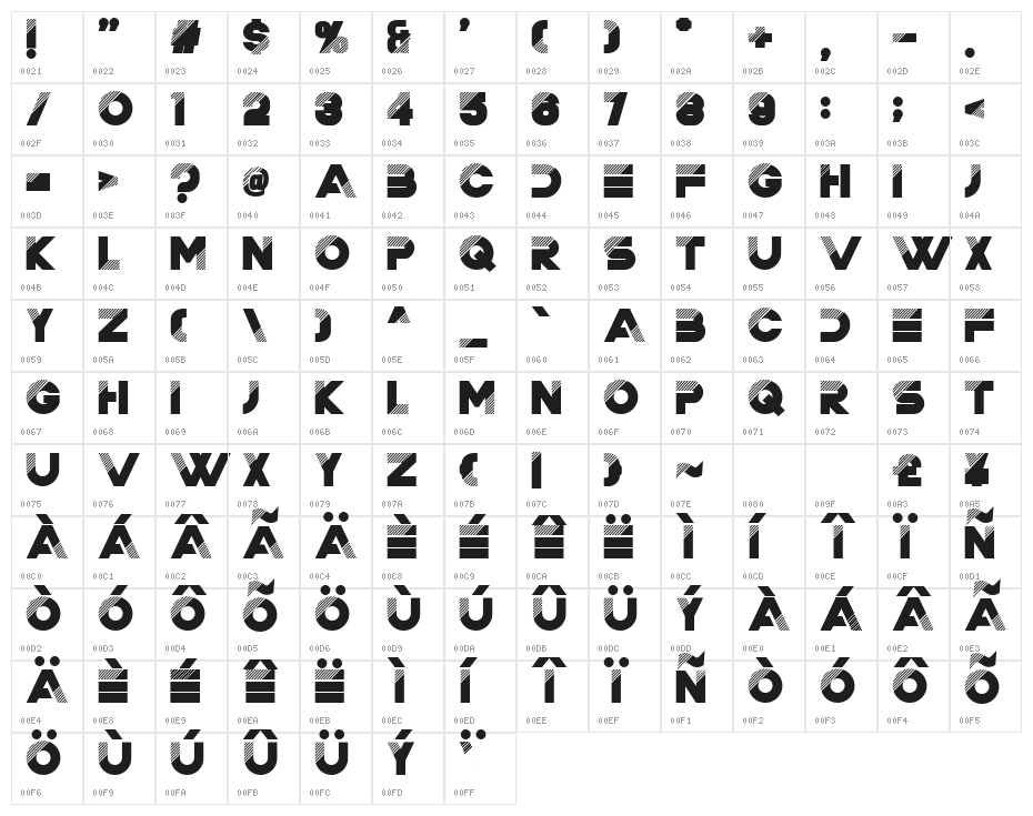 Trixie Regular Character Map