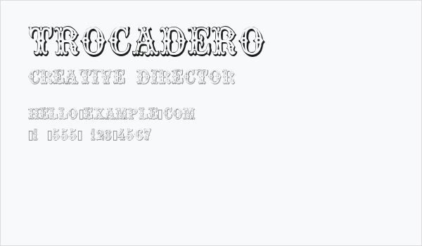 Trocadero Business Card